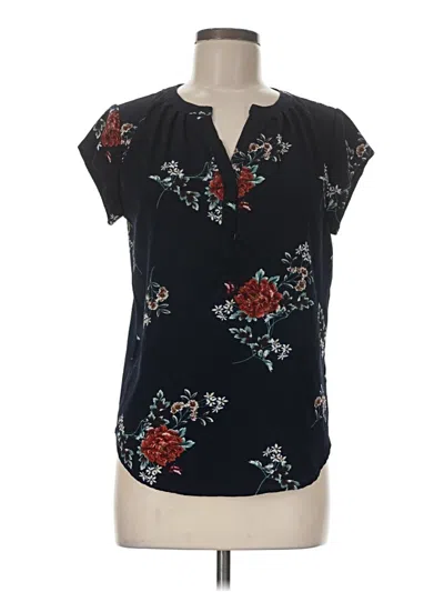 Pre-owned Fun2fun Short Sleeve Blouse In Black