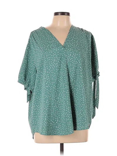 Pre-owned Fun2fun Short Sleeve Blouse In Blue