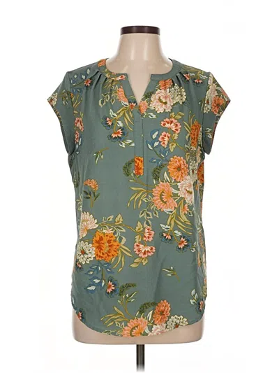 Pre-owned Fun2fun Short Sleeve Blouse In Blue