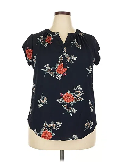 Pre-owned Fun2fun Short Sleeve Blouse In Blue