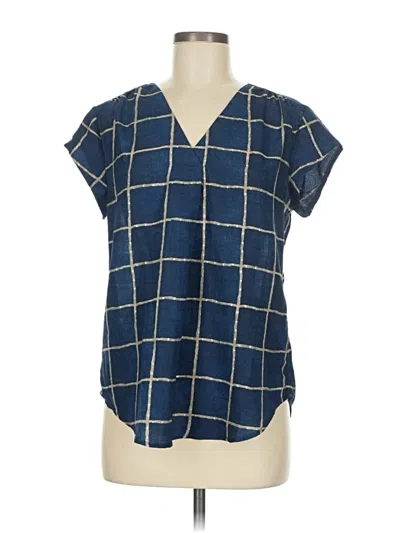 Pre-owned Fun2fun Short Sleeve Blouse In Blue