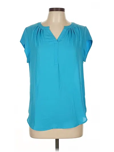 Pre-owned Fun2fun Short Sleeve Blouse In Blue