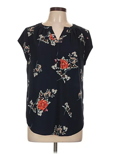 Pre-owned Fun2fun Short Sleeve Blouse In Blue