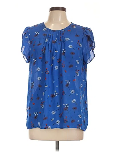 Pre-owned Fun2fun Short Sleeve Blouse In Blue