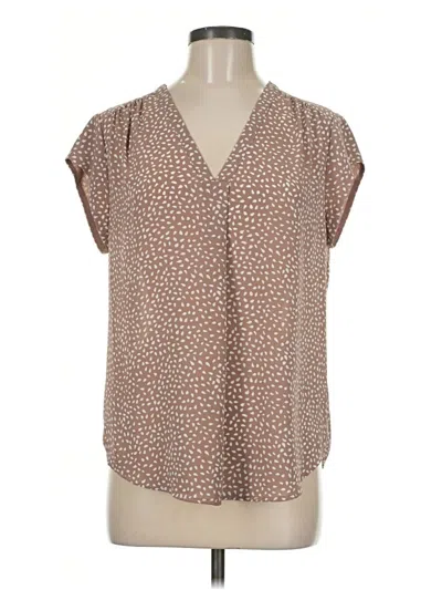 Pre-owned Fun2fun Short Sleeve Blouse In Brown