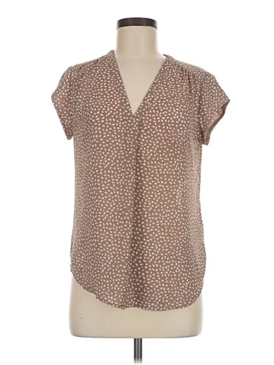 Pre-owned Fun2fun Short Sleeve Blouse In Brown