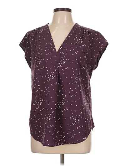 Pre-owned Fun2fun Short Sleeve Blouse In Burgundy