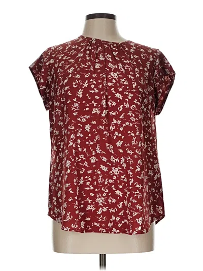 Pre-owned Fun2fun Short Sleeve Blouse In Burgundy