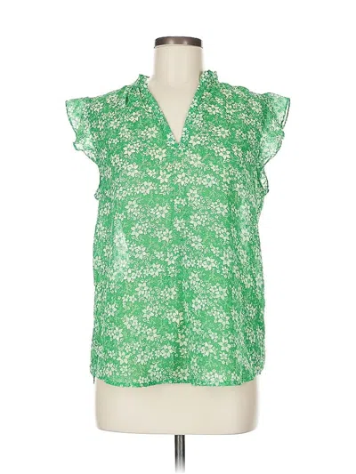 Pre-owned Fun2fun Short Sleeve Blouse In Green