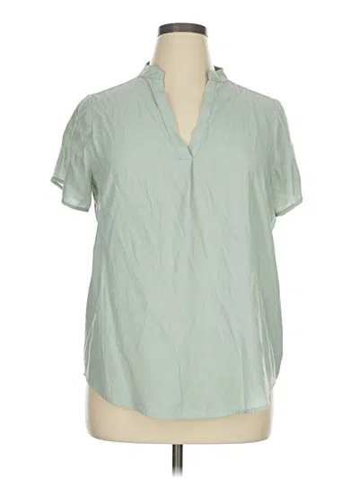 Pre-owned Fun2fun Short Sleeve Blouse In Green