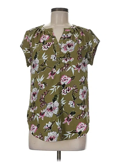 Pre-owned Fun2fun Short Sleeve Blouse In Green