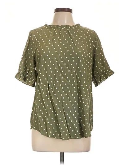 Pre-owned Fun2fun Short Sleeve Blouse In Green