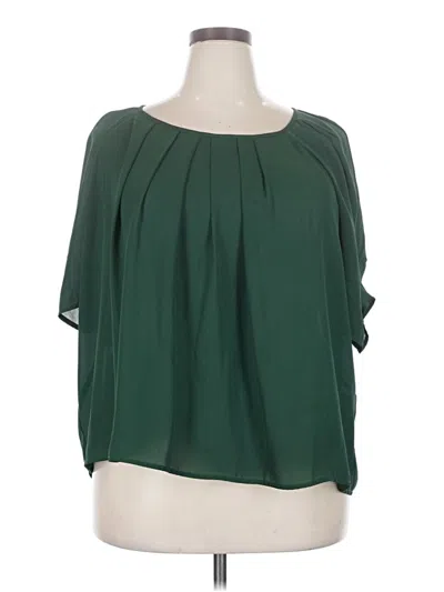 Pre-owned Fun2fun Short Sleeve Blouse In Green