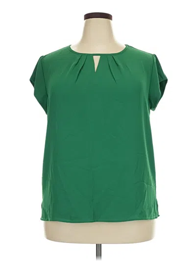 Pre-owned Fun2fun Short Sleeve Blouse In Green