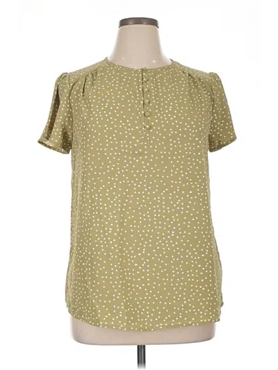 Pre-owned Fun2fun Short Sleeve Blouse In Green