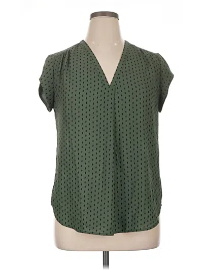 Pre-owned Fun2fun Short Sleeve Blouse In Green