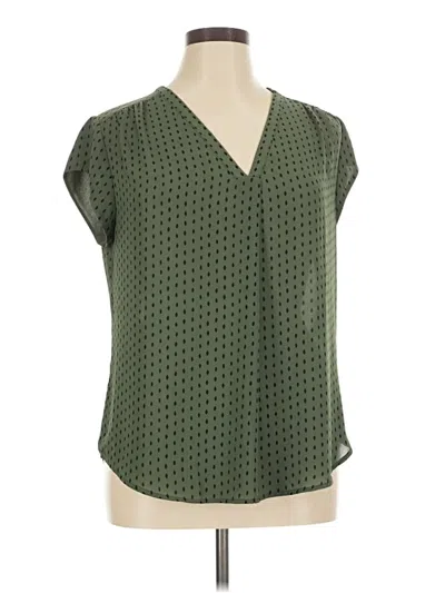 Pre-owned Fun2fun Short Sleeve Blouse In Green
