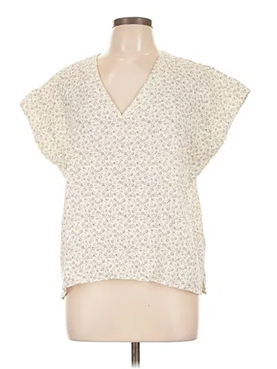Pre-owned Fun2fun Short Sleeve Blouse In Ivory