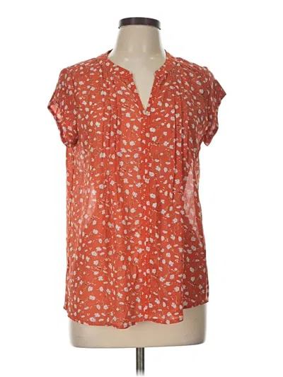 Pre-owned Fun2fun Short Sleeve Blouse In Orange
