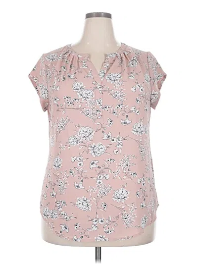 Pre-owned Fun2fun Short Sleeve Blouse In Pink