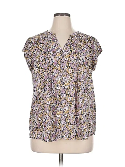 Pre-owned Fun2fun Short Sleeve Blouse In Purple
