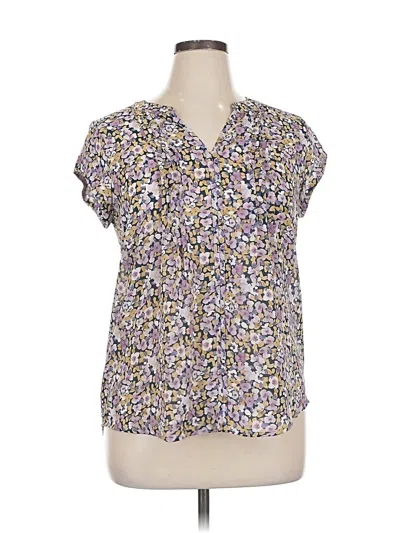 Pre-owned Fun2fun Short Sleeve Blouse In Purple