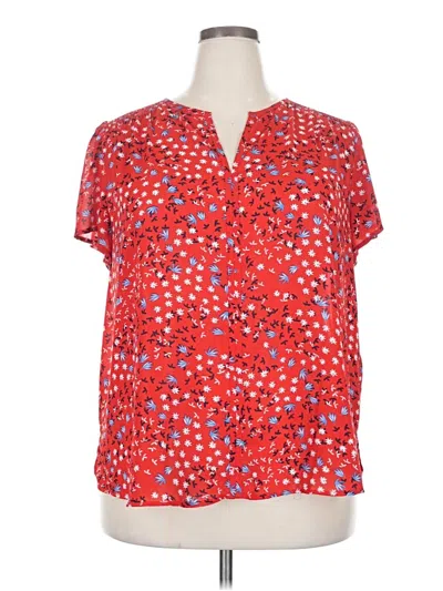 Pre-owned Fun2fun Short Sleeve Blouse In Red
