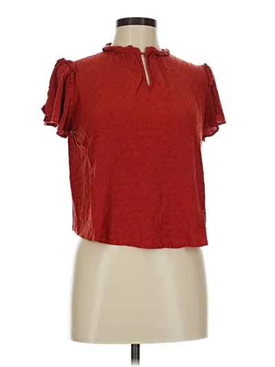 Pre-owned Fun2fun Short Sleeve Blouse In Red
