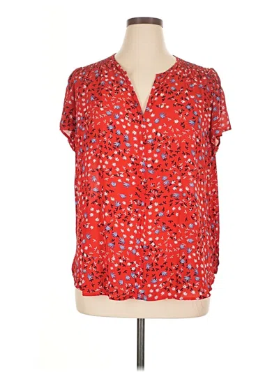 Pre-owned Fun2fun Short Sleeve Blouse In Red