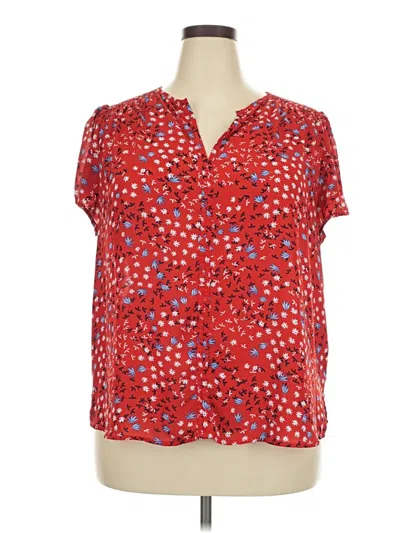 Pre-owned Fun2fun Short Sleeve Blouse In Red