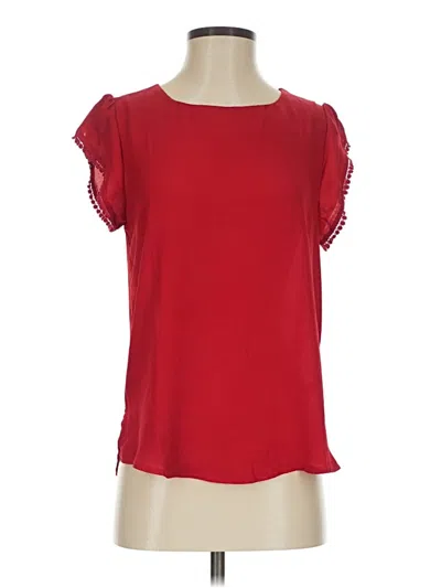 Pre-owned Fun2fun Short Sleeve Blouse In Red