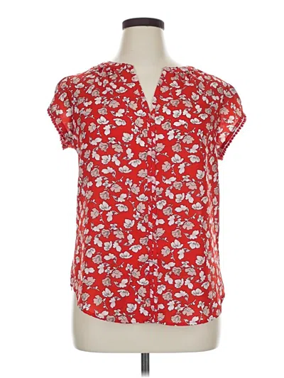 Pre-owned Fun2fun Short Sleeve Blouse In Red