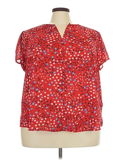Pre-owned Fun2fun Short Sleeve Blouse In Red