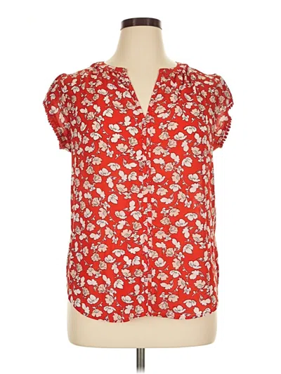 Pre-owned Fun2fun Short Sleeve Blouse In Red