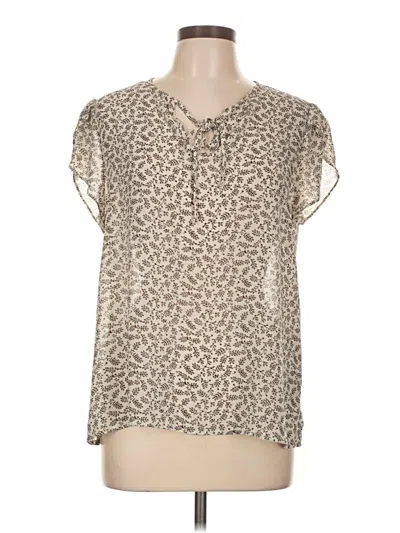 Pre-owned Fun2fun Short Sleeve Blouse In Tan