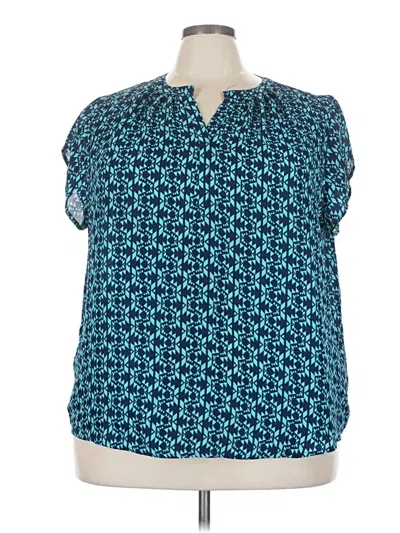 Pre-owned Fun2fun Short Sleeve Blouse In Teal