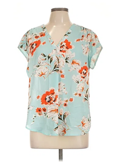 Pre-owned Fun2fun Short Sleeve Blouse In Teal