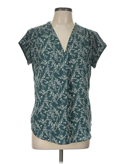 Pre-owned Fun2fun Short Sleeve Blouse In Teal