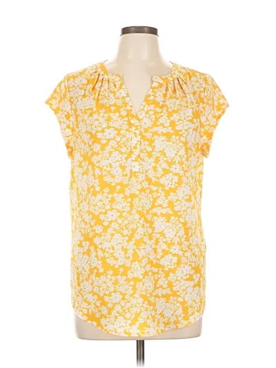 Pre-owned Fun2fun Short Sleeve Blouse In Yellow