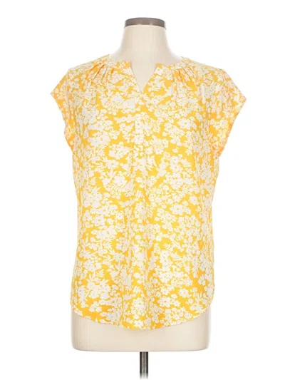 Pre-owned Fun2fun Short Sleeve Blouse In Yellow