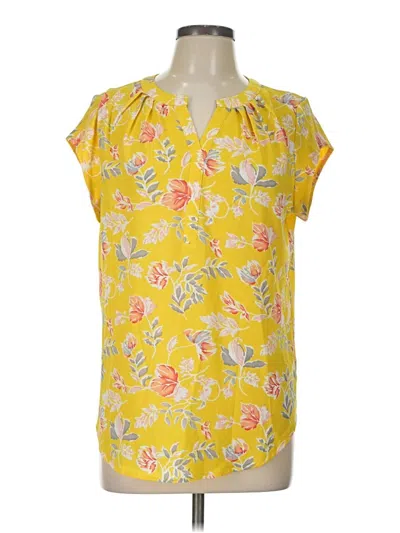 Pre-owned Fun2fun Short Sleeve Blouse In Yellow