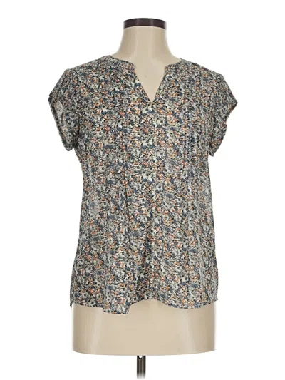 Pre-owned Fun2fun Short Sleeve Henley Shirt In Blue