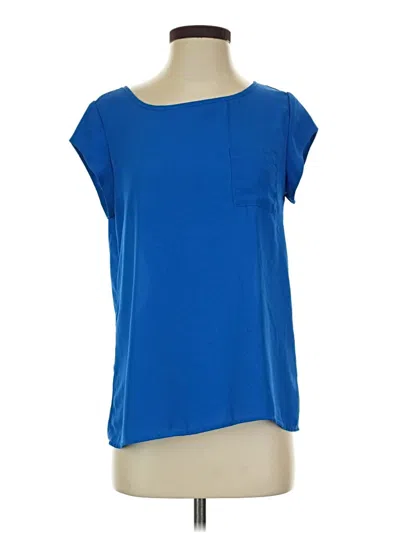 Pre-owned Fun2fun Short Sleeve Top Blue Scoop Neck Tops