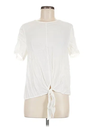 Pre-owned Fun2fun Short Sleeve Top Ivory Keyhole Neckline Tops