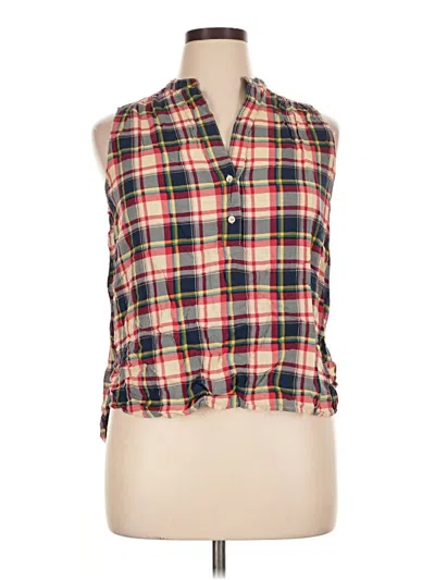 Pre-owned Fun2fun Sleeveless Button Down Shirt In Red