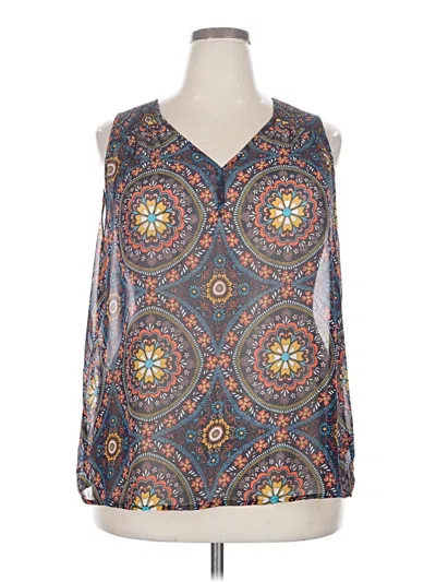 Pre-owned Fun2fun Tank Top Blue V-neck Tops