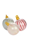 Funboy 3 Pack Vintage Stripe Light Up Inflatable Ornaments In N,a