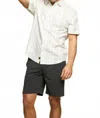Fundamental Coast Bondi Linen Stripe Short Sleeve Top In Mustache In White