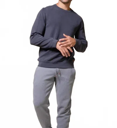 Fundamental Coast Later On Long Sleeve Crew Tee In Indigo Night In Blue