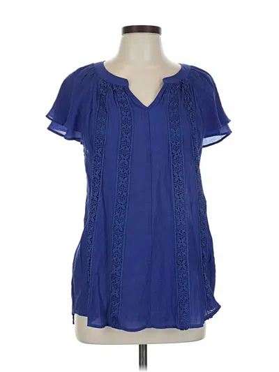 Fundamental Things Short Sleeve Blouse In Blue